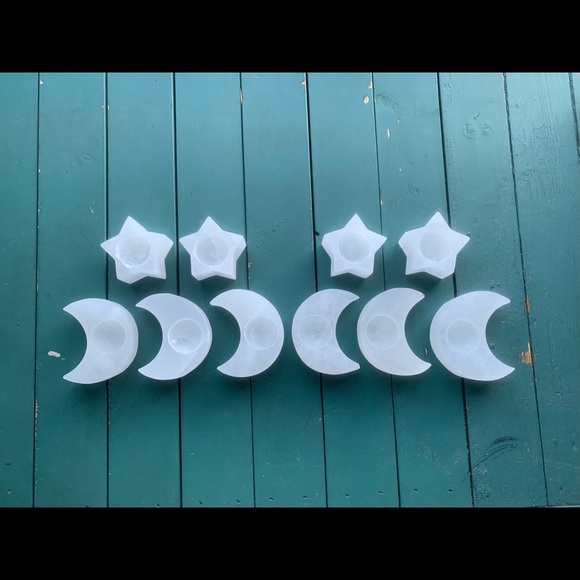 EARTHBOUND Accents Crystals Selenite Star Or Selenite Crescent Moon